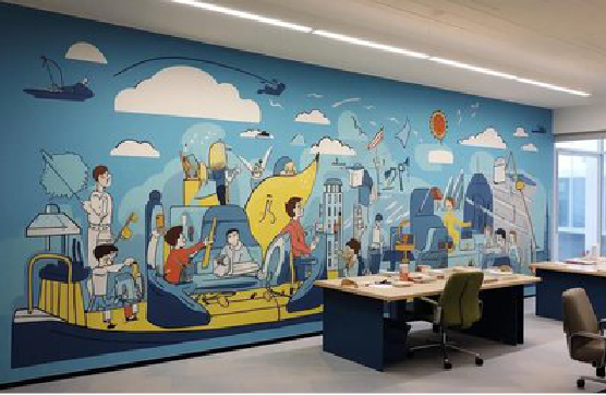 鹤壁办公室墙绘的特点。